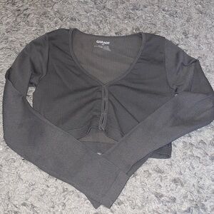 Grey Cropped Long Sleeve